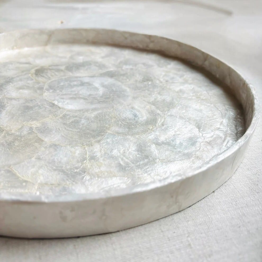 Plateau en capiz blanc – Nacre naturelle