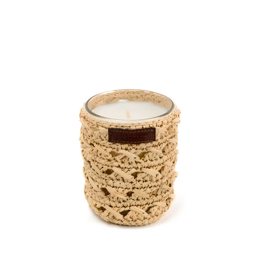 Bougie Zina raphia tressé fait main style oriental bohème