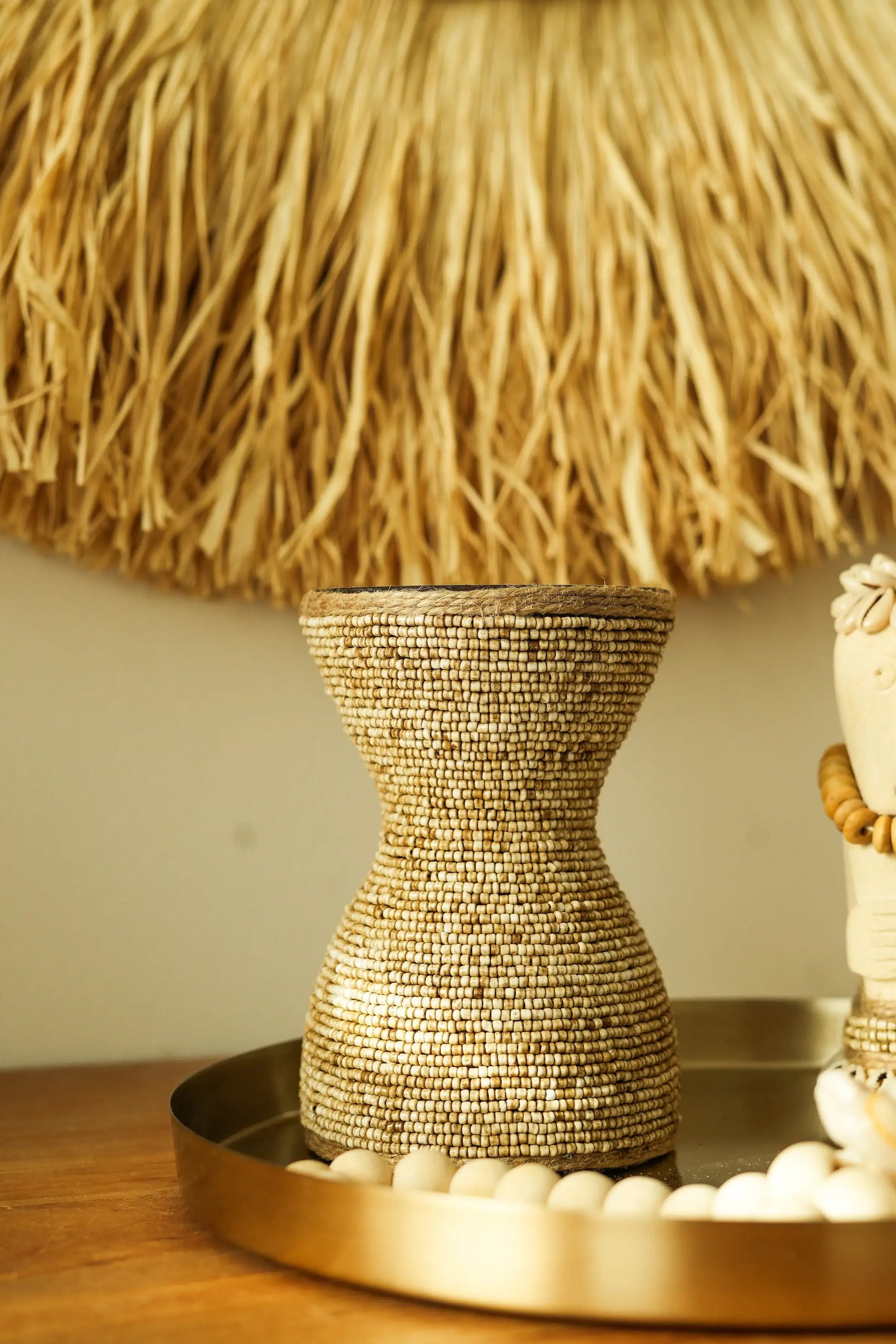 Bougeoir artisanal en perles de Bali