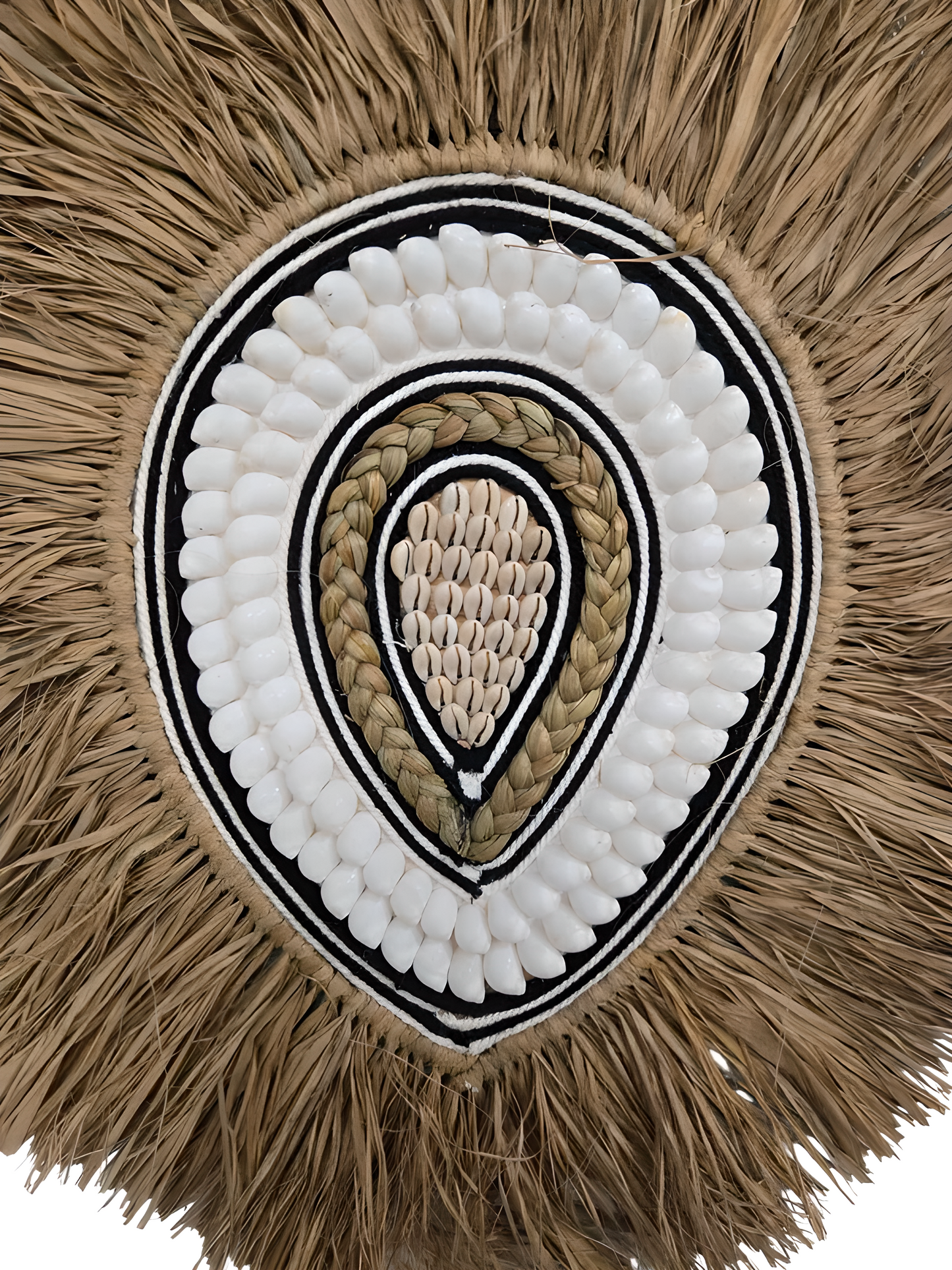 Juju Hat mural en raphia & coquillages