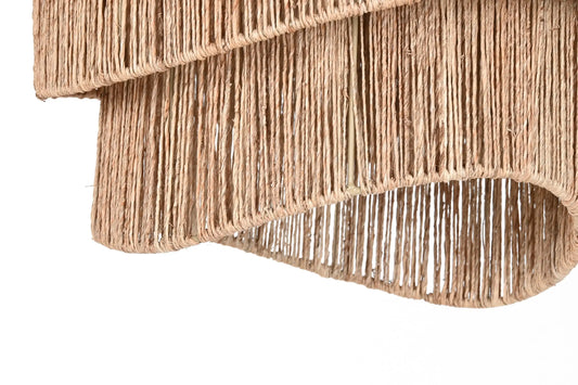 Détail de la suspension en corde naturelle tressée