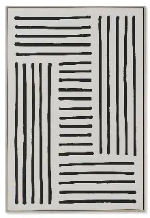 Tableau mural en relief noir et beige