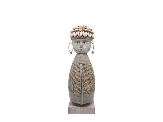 Statuette Namji en bois beige – Taille L