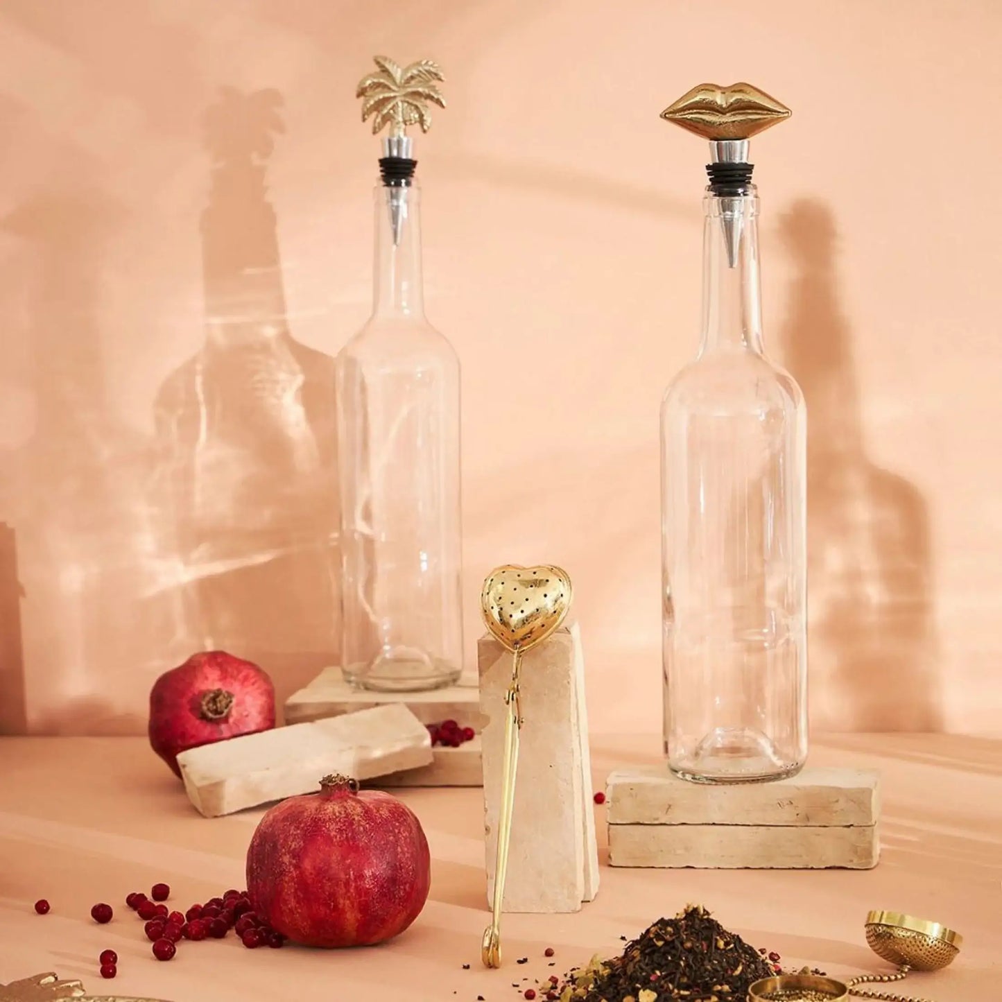 Bouchon de bouteille palmier doré bohème
