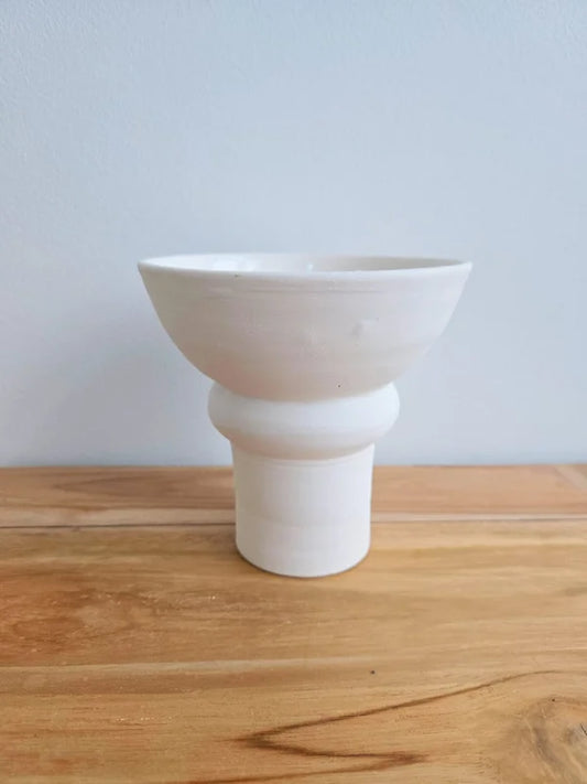 Bougie blanche en céramique artisanale