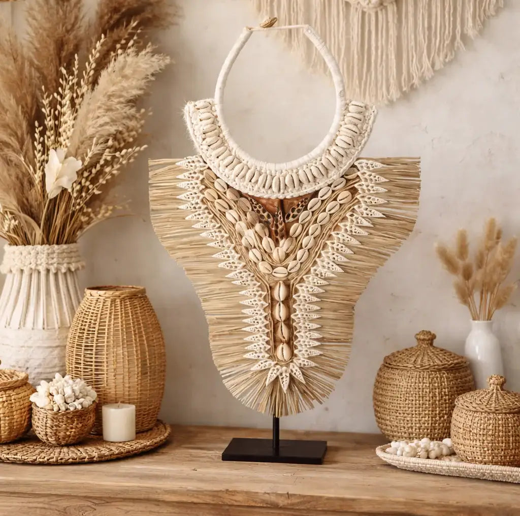 Collier de coquillages artisanal bohème balinais