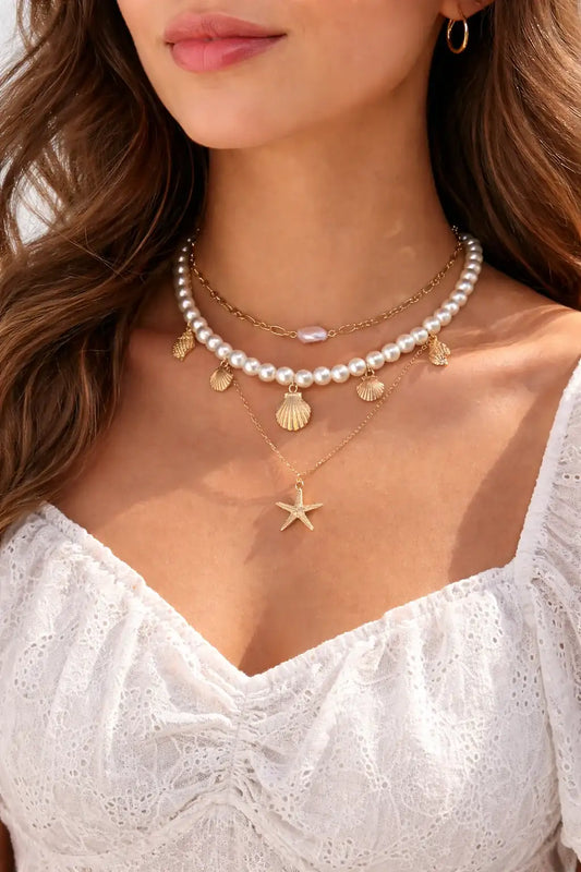 Collier perles bohème esprit océan