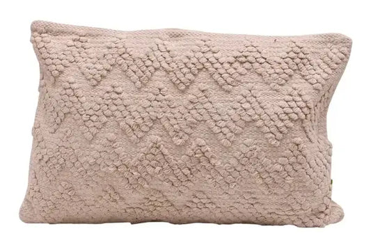 Coussin Décoratif Beige en Relief