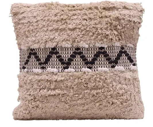 Coussin Décoratif Zigzag Noir