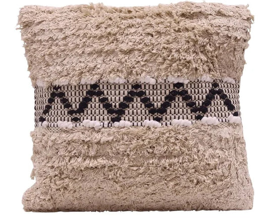 Coussin Bohème 45x45 - Motif Zigzag Noir