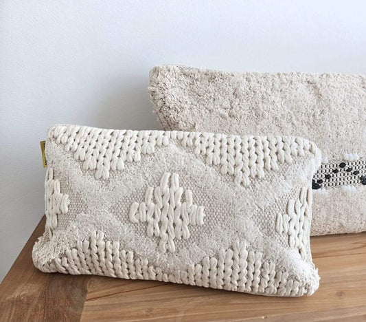Coussin décoratif beige style Ibiza