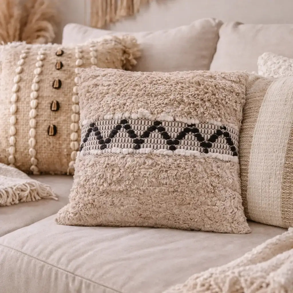 Coussin Bohème Noir Style Ibiza