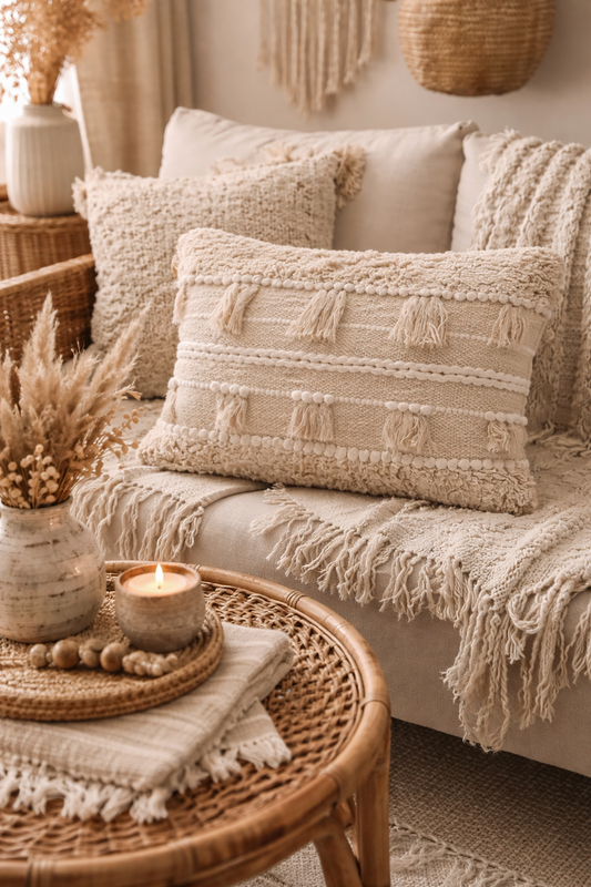 Coussin Bohème 30x50 - Beige