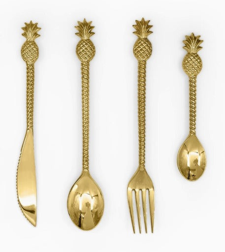 Couverts en laiton doré motif ananas – La Bohème