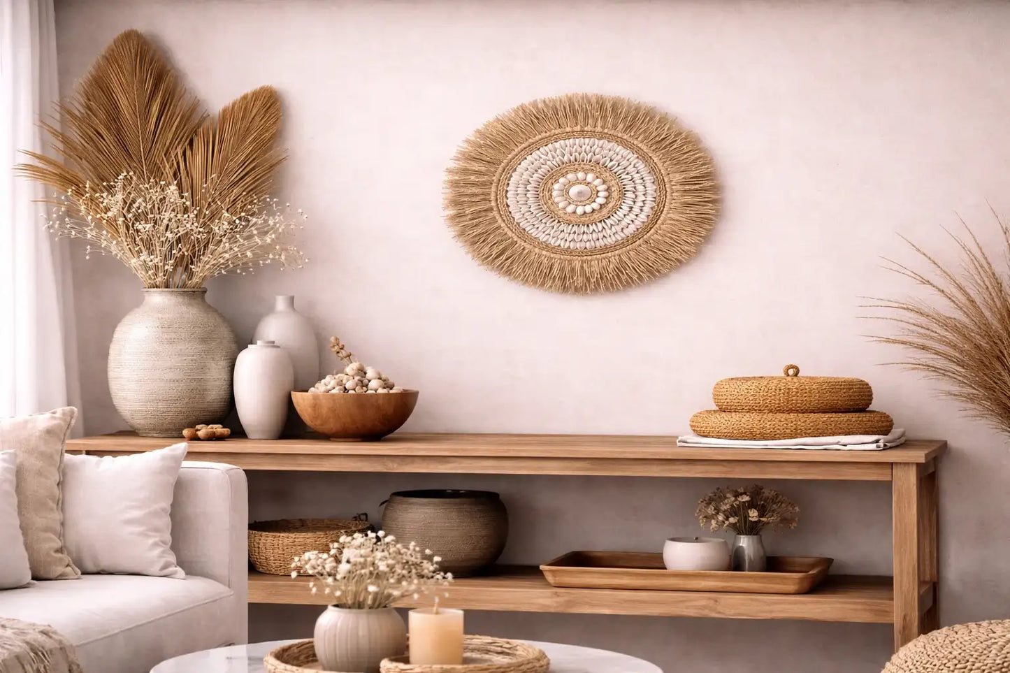 Juju hat en raphia naturel et coquillages bohème