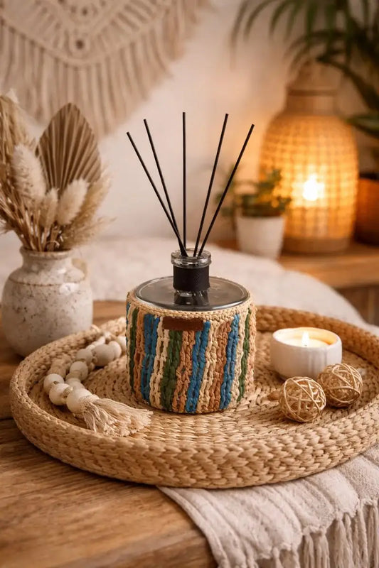 Diffuseur parfum raphia Côte Bougie ambiance bohème