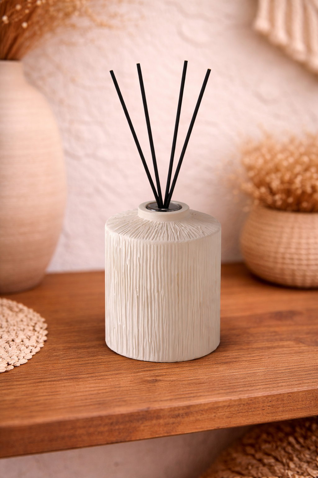 Diffuseur de parfum en céramique striée blanche – 500 ml