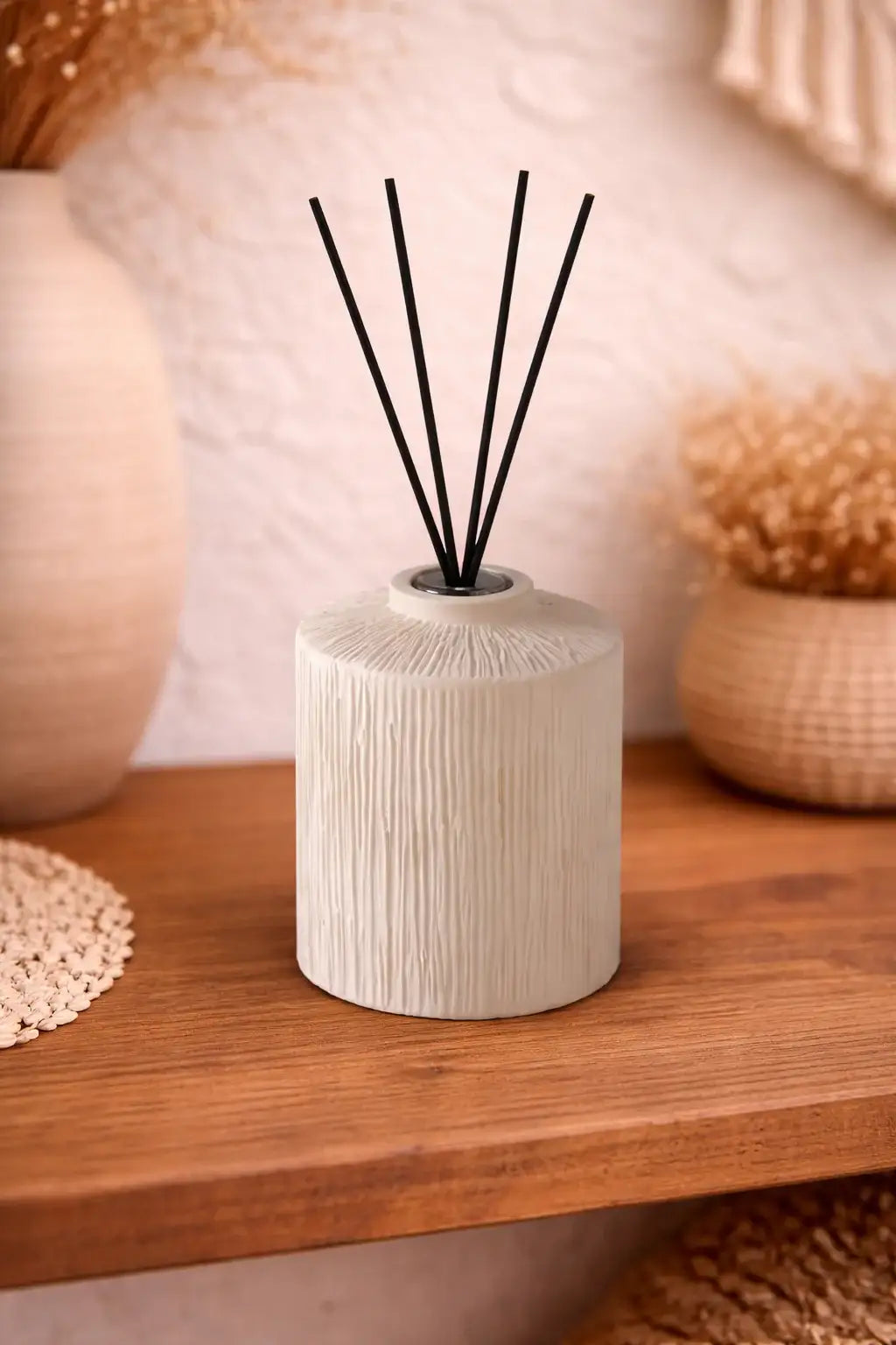 Diffuseur parfum strié blanc Côte Bougie 500 ml