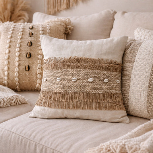 Housse de coussin 40x40 - Beige et Marron