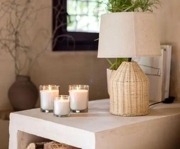 Lampe décorative en rotin naturel