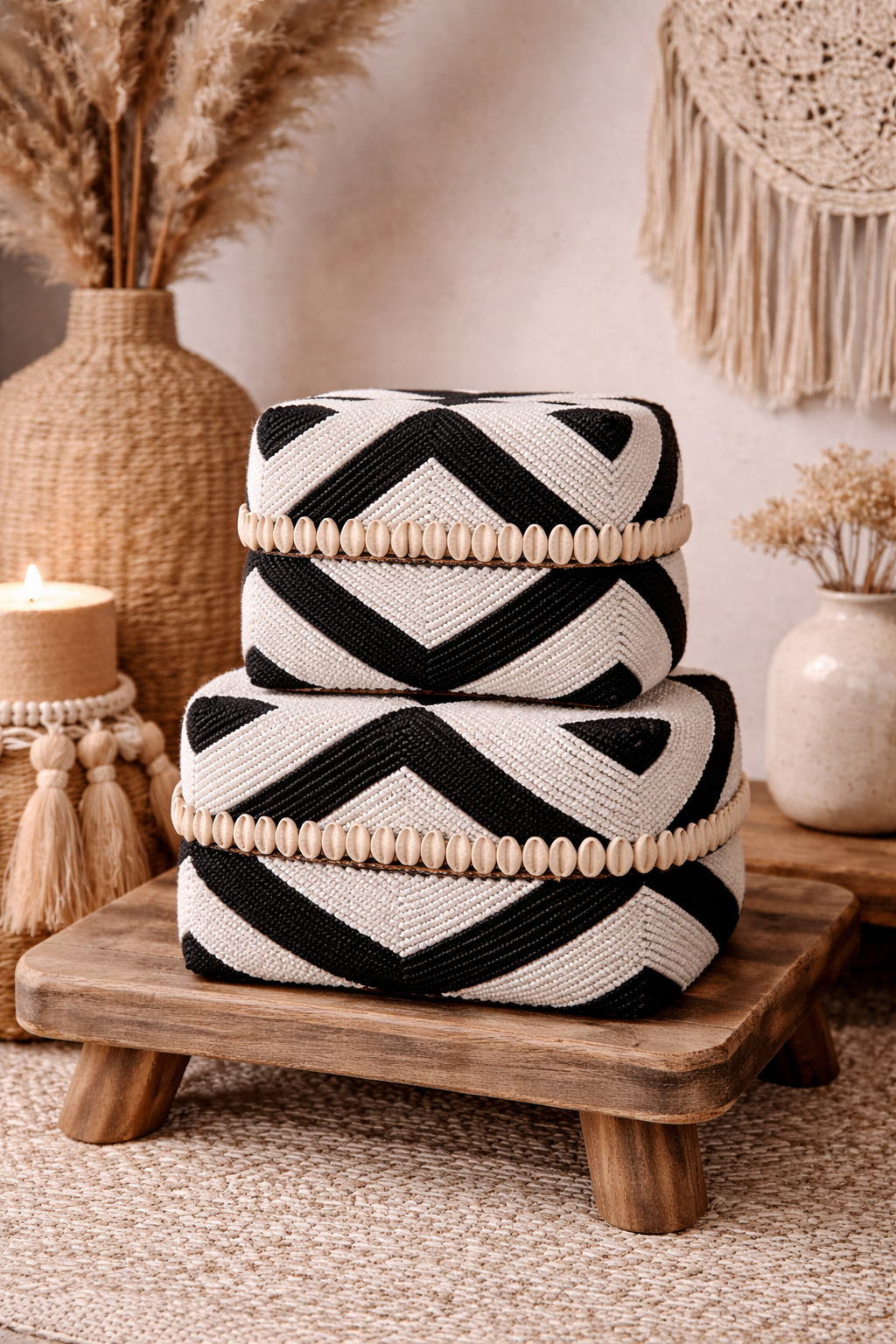 Boîte balinaise décorative en perles – Artisanat de Bali