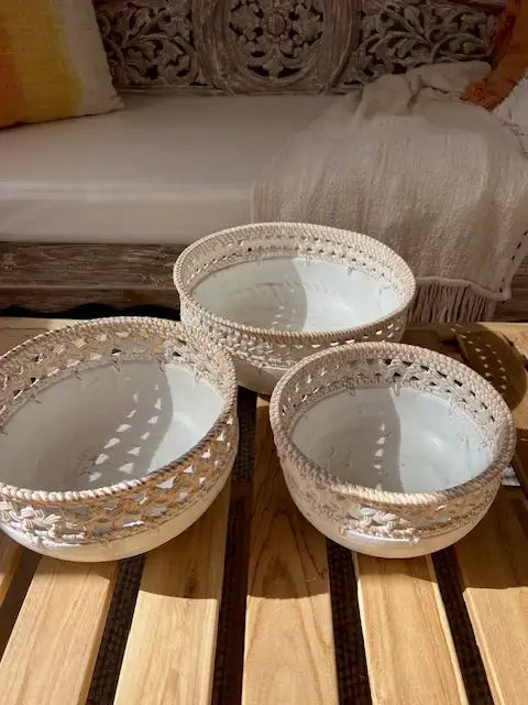 Plateaux décoratifs en rotin