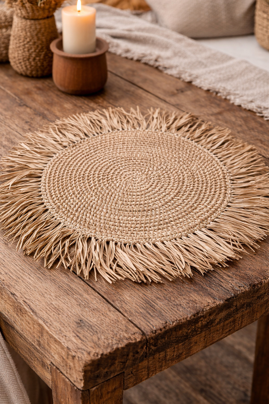 Set de table rond en fibre naturelle