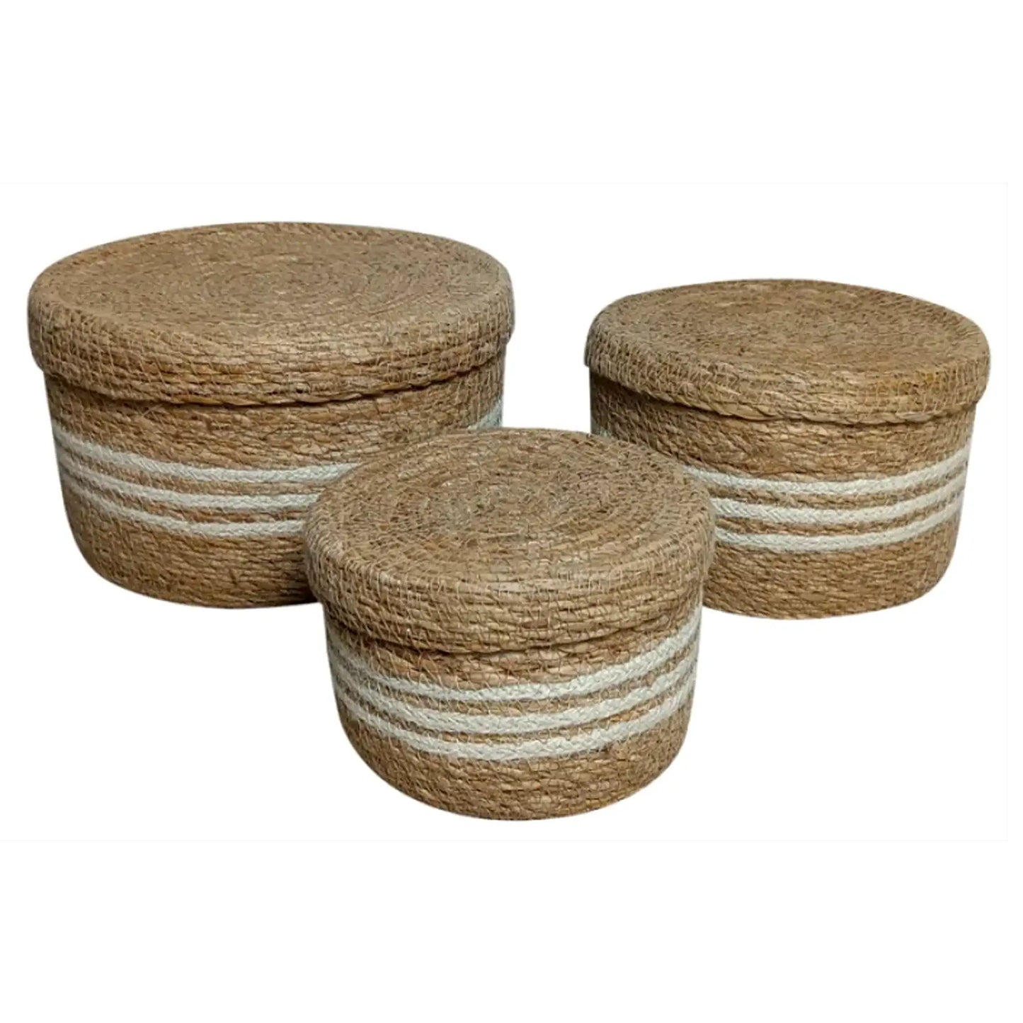 Set de 3 corbeilles en jonc de mer