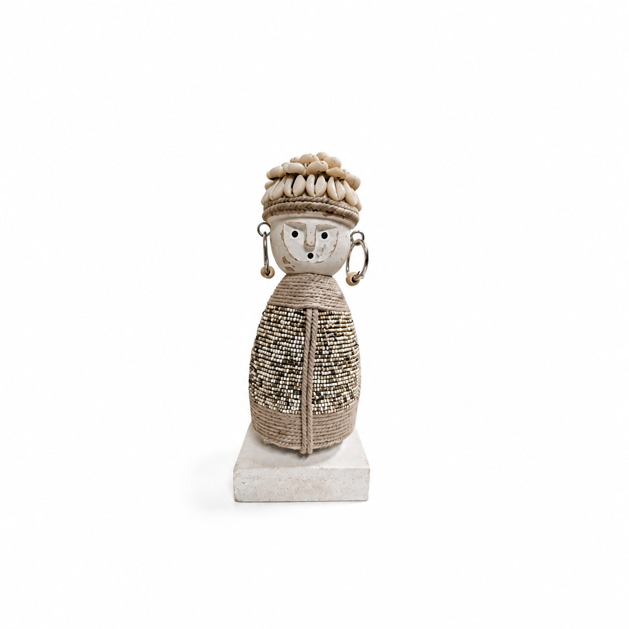Statue Namji beige en bois – Modèle moyen