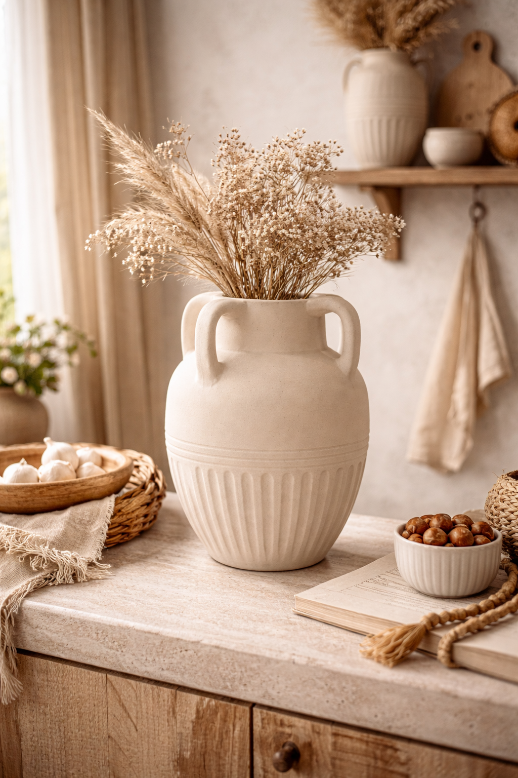 Vase en terre cuite à 4 poignées – Style amphore