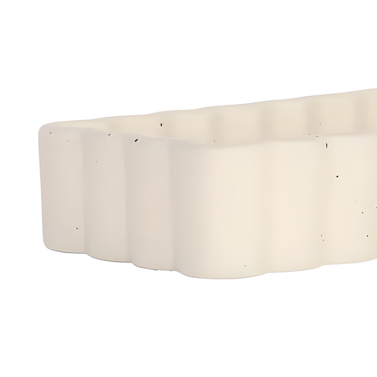 Vide-poche rectangulaire en grès beige