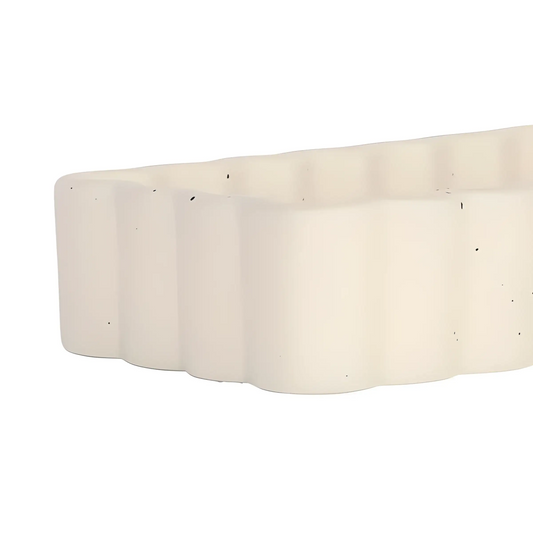 Vide-poche décoratif beige en grès