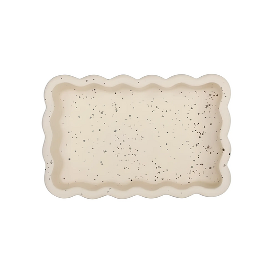 Vide-poche décoratif beige en grès