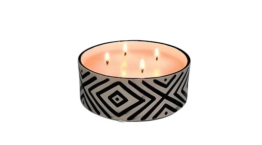 Bougie noire & blanche berbère – Version basse