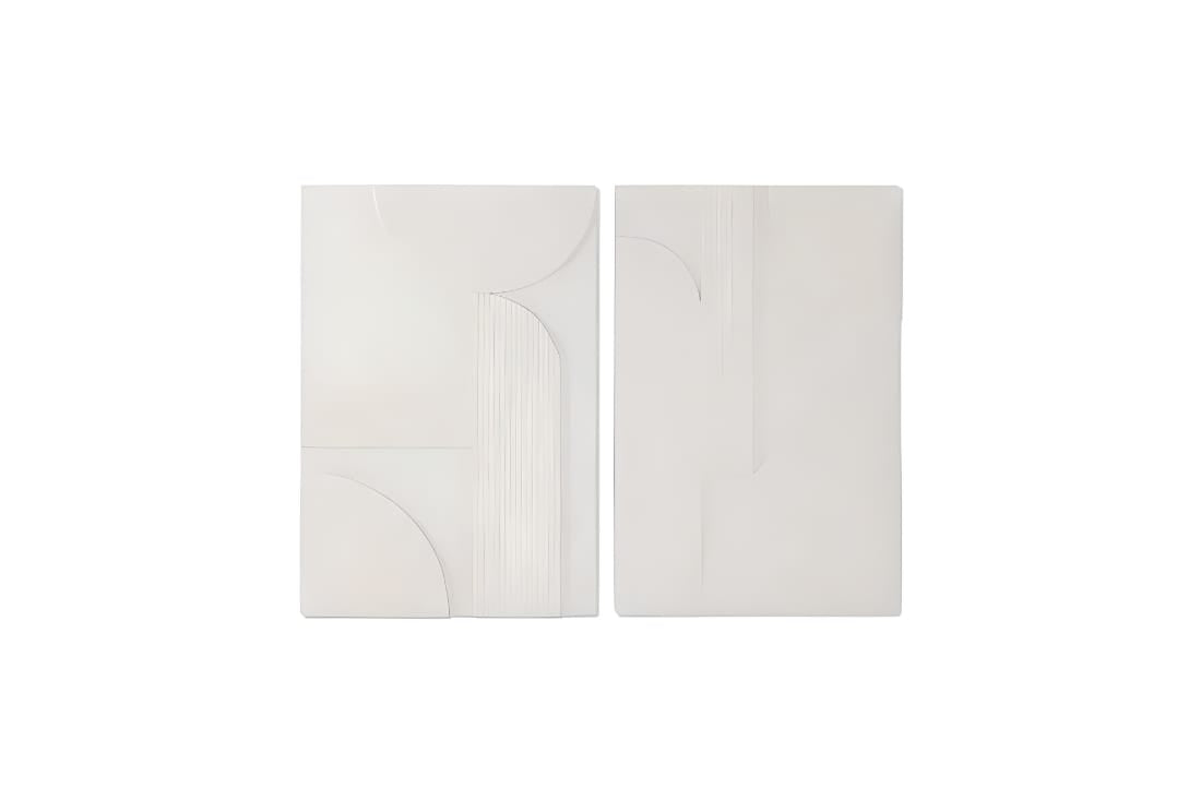 Tableau mural effet béton blanc