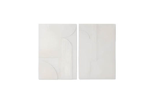 Tableau mural effet béton blanc