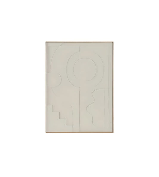 Tableau en papier mâché – Relief écru