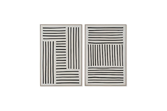 Tableau en toile – Lignes 3D noir & beige