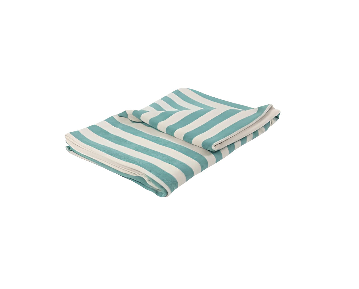 Serviette de plage rayée turquoize – Coton & éponge