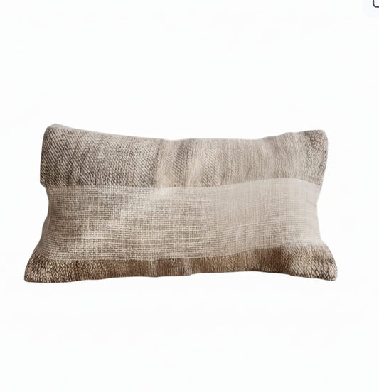 Housse de Coussin 30x50 - Rayures Beiges