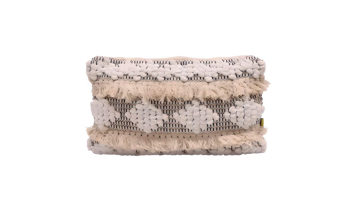 Coussin Bohème 40x60 - Beige à Franges