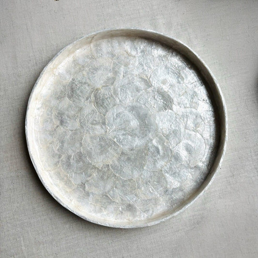 Plateau en capiz blanc – Nacre naturelle
