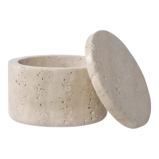 Bocal de rangement en travertin – Pierre naturelle