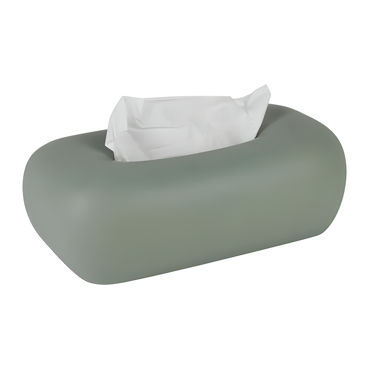 Boîte à mouchoirs en grès – Finition sauge mouchetée