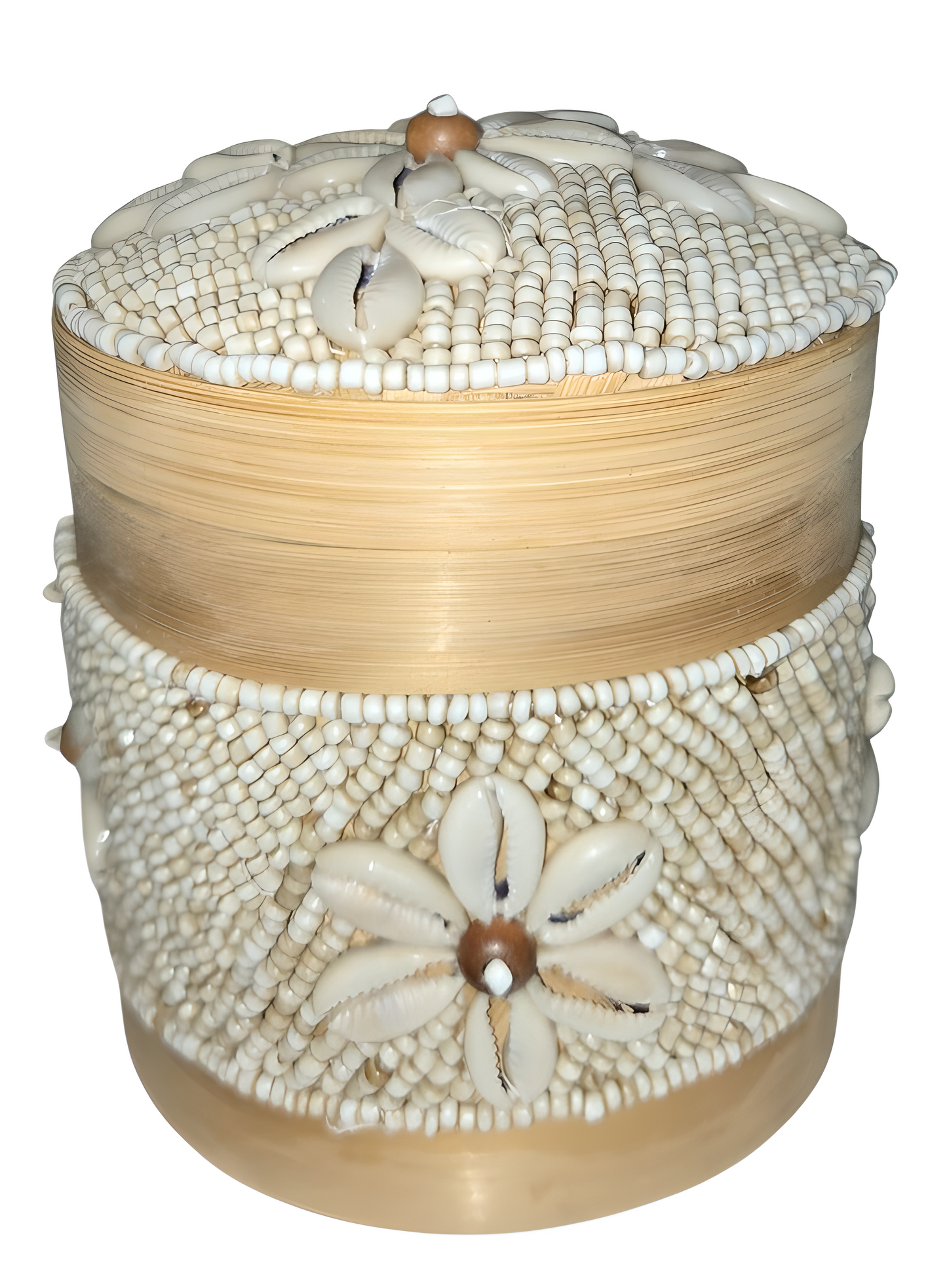Boîte artisanale en bambou & coquillages