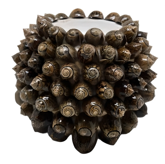 Bougeoir bohème en coquillages naturels