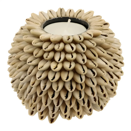 Bougeoir coquillage beige naturel