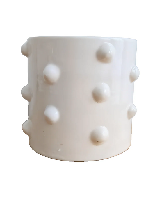 Bougie blanche à boules – Céramique artisanale