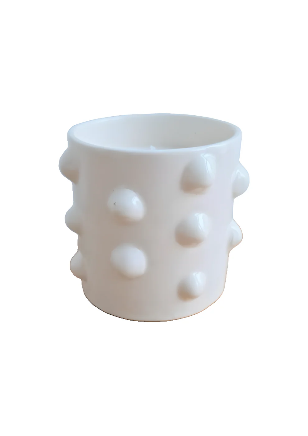 Bougie blanche à boules – Céramique artisanale