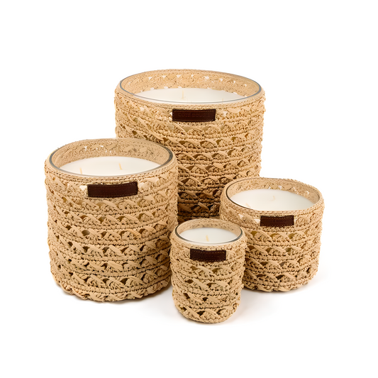 Bougie raphia Zina – Artisanat bohème